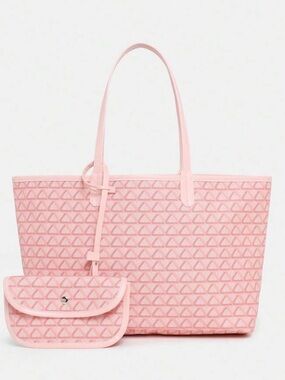 Pink Geometric Tote Bag